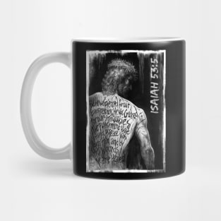 Connecting Wounds, stripes, furrowed back, Christ, Isaiah 53:5 Mug